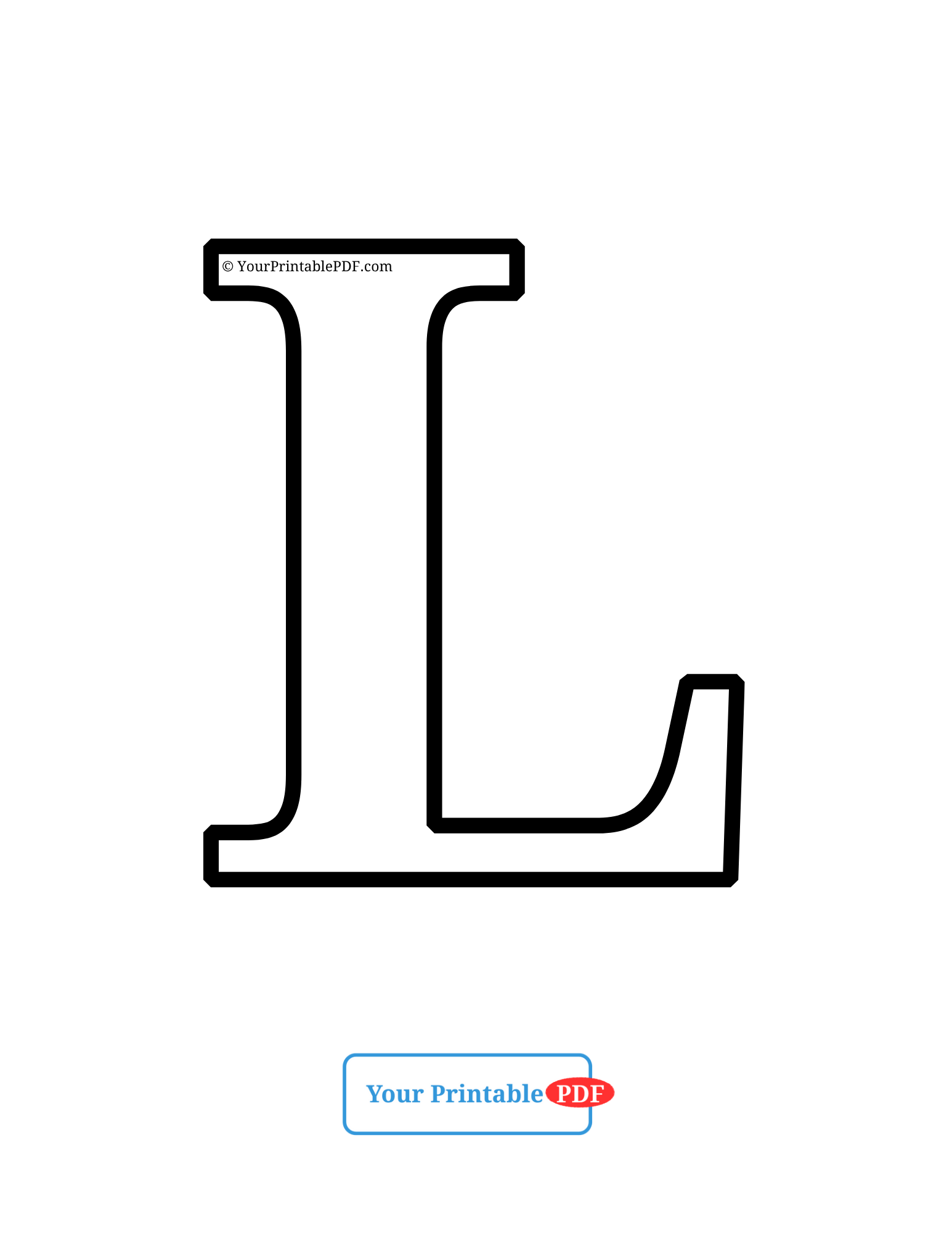  Printable PDF Uppercase Capital Letter L