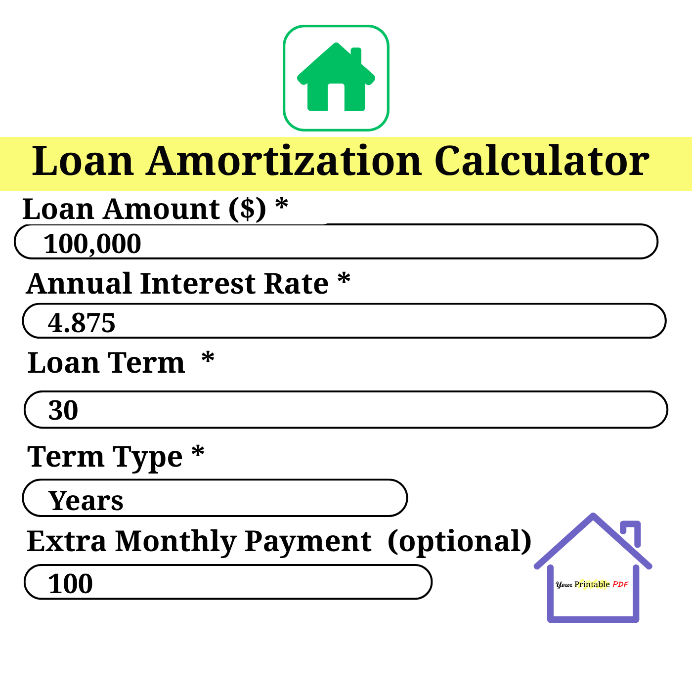  Amortization Loan  Calculator